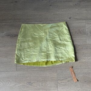 Reformation Light Green Mini Carla Skirt